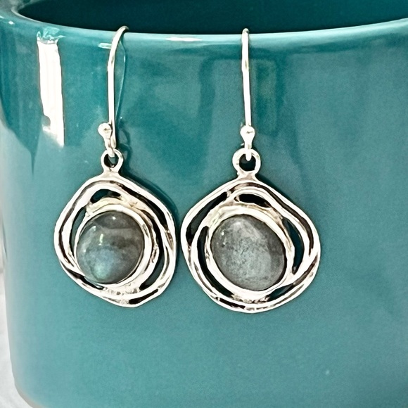 Labradorite & Sterling Silver Earrings - New - Picture 3 of 6